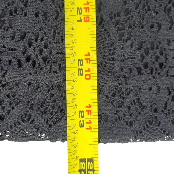 Chicos Blazer Women Size 2 L 12 Black Lace Cotton Blend Notch Collar Lined - Picture 6 of 10